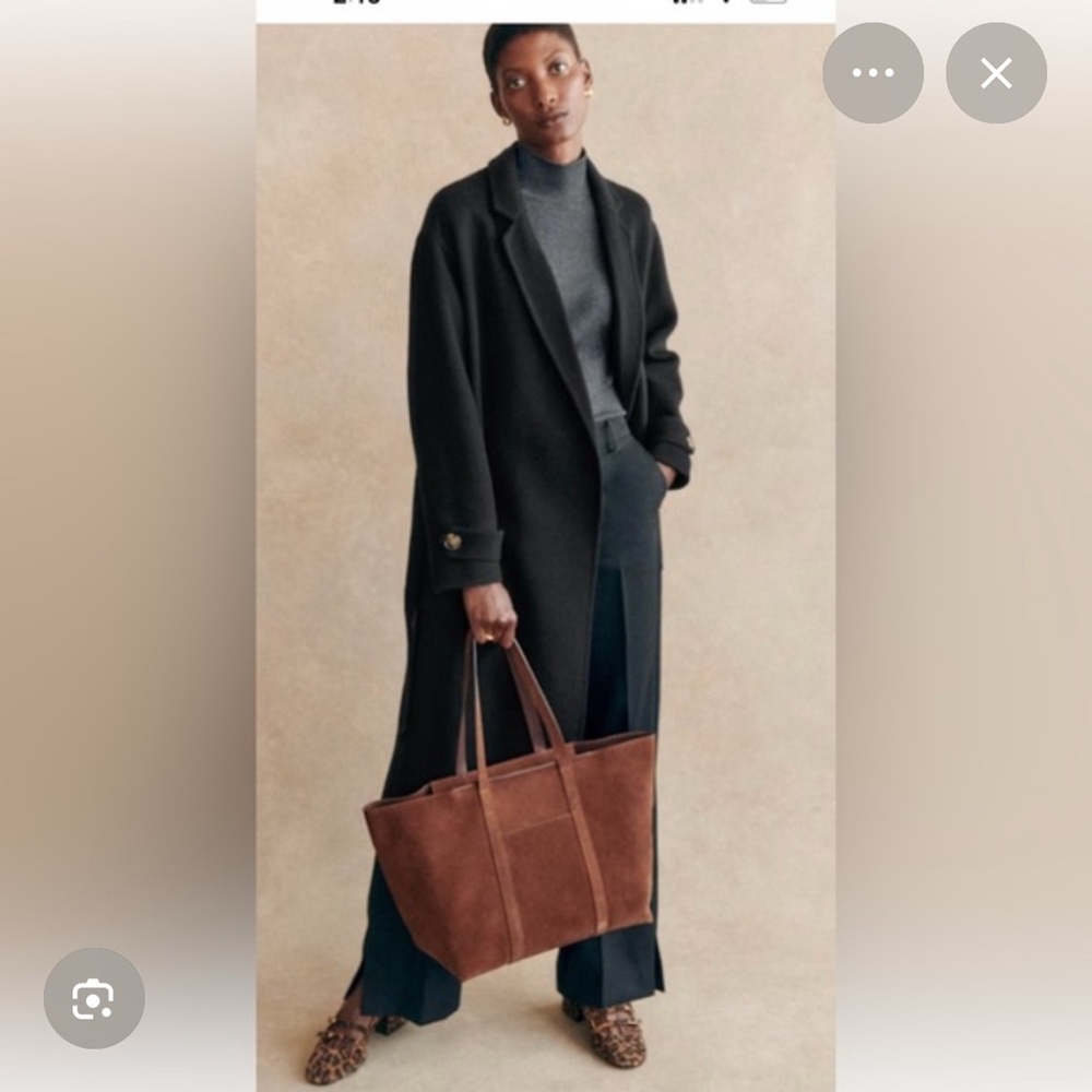 Sezane MEDERICK Navy Wool Coat FR34, US 2